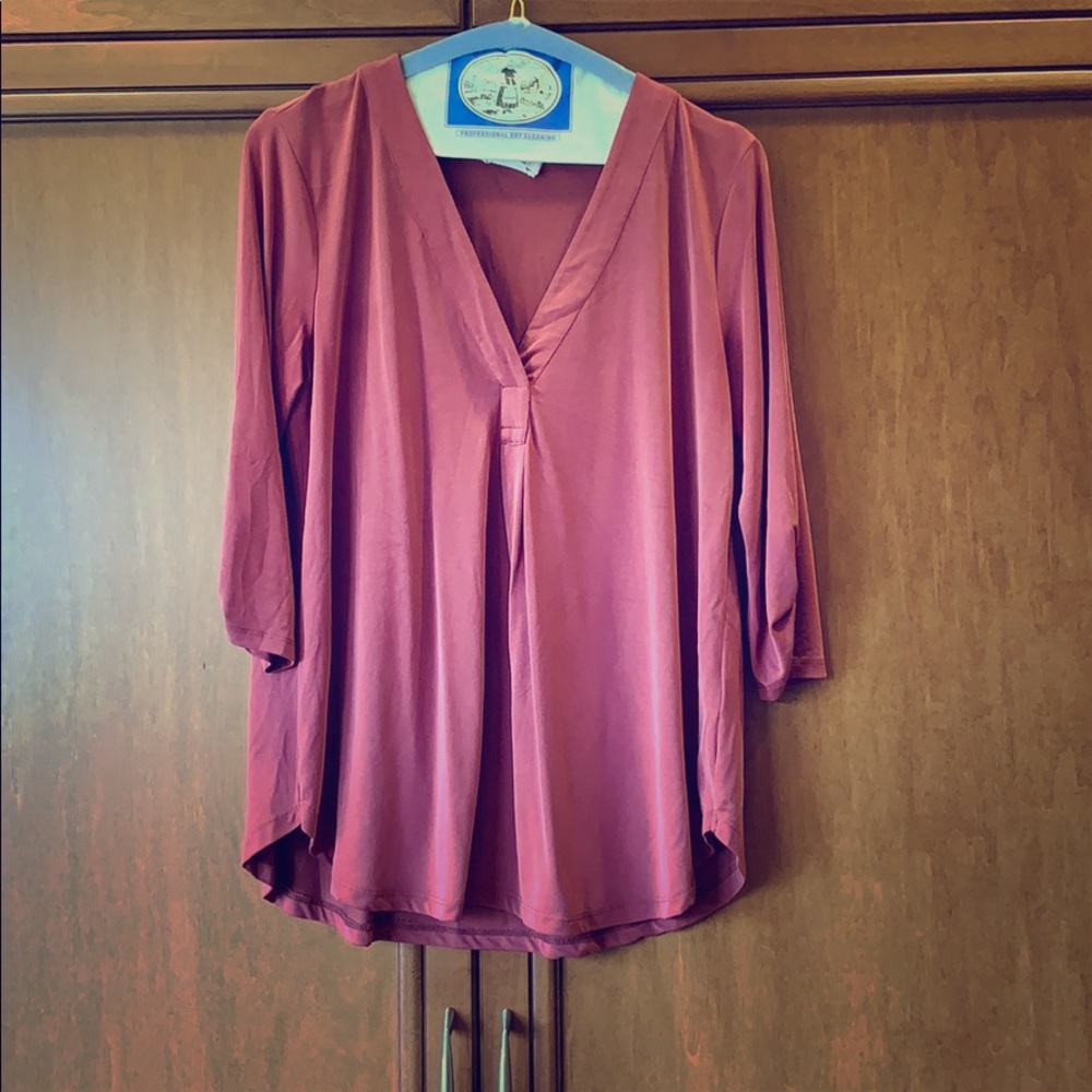 Lush Pink 3/4 Sleeve Blouse